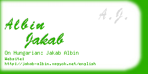 albin jakab business card